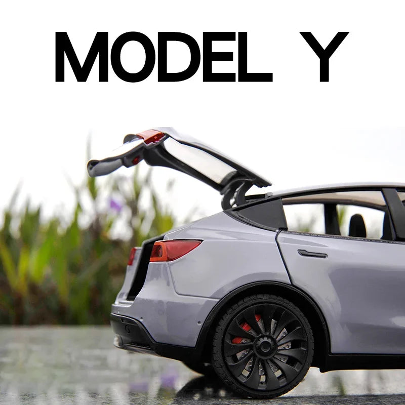Tesla Model Y Metal Toy Car Model with Sound and Light!