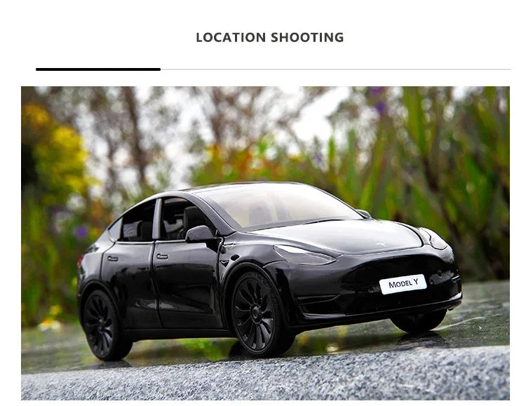 Tesla Model Y Metal Toy Car Model with Sound and Light!