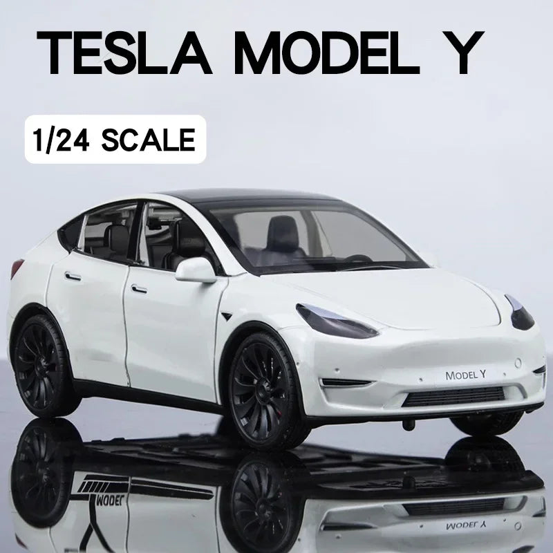 Tesla Model Y Metal Toy Car Model with Sound and Light!