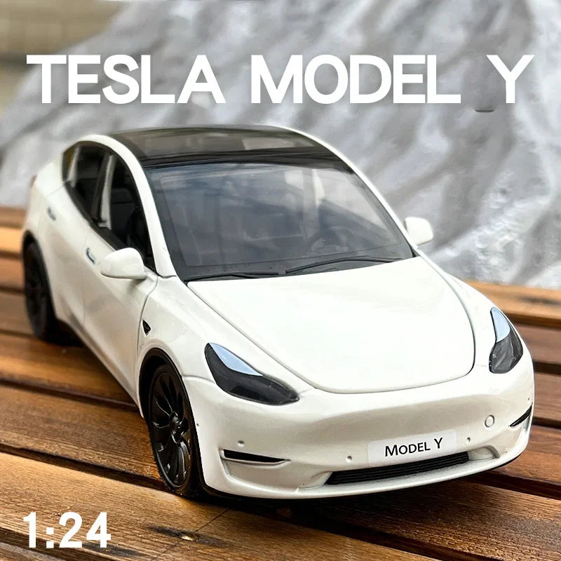 Tesla Model Y Metal Toy Car Model with Sound and Light!
