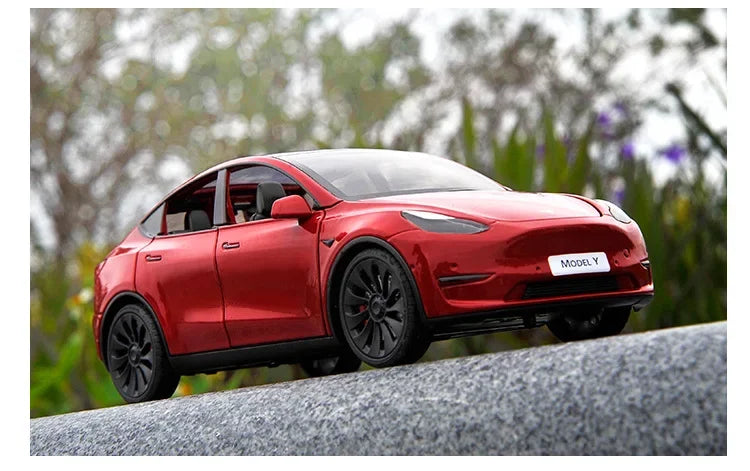Tesla Model Y Metal Toy Car Model with Sound and Light!