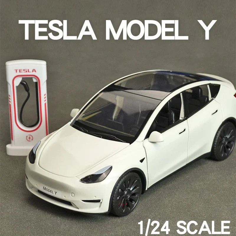 Tesla Model Y Metal Toy Car Model with Sound and Light!