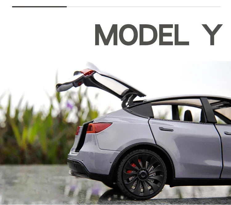 Tesla Model Y Metal Toy Car Model with Sound and Light!