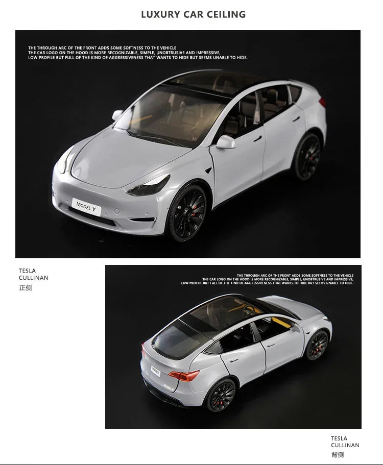 Tesla Model Y Metal Toy Car Model with Sound and Light!