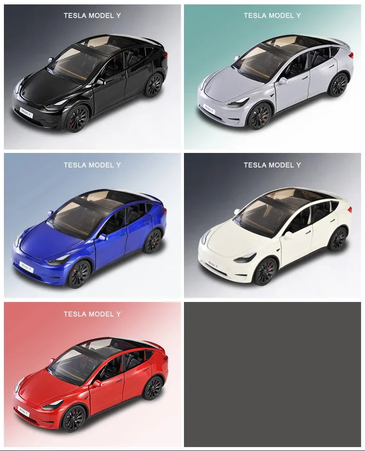 Tesla Model Y Metal Toy Car Model with Sound and Light!