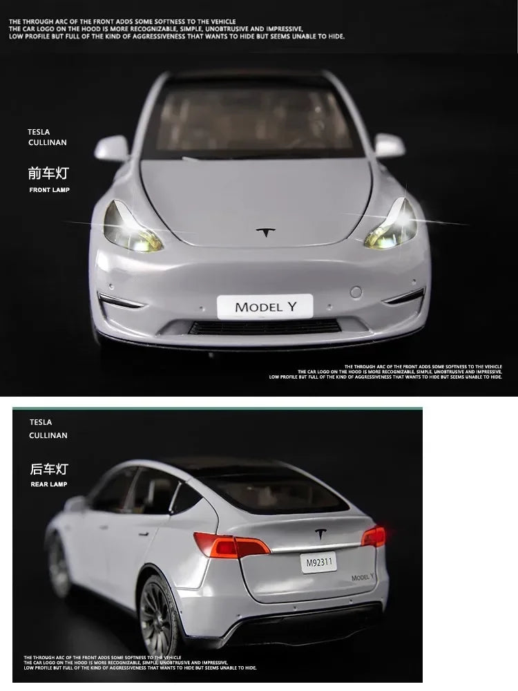 Tesla Model Y Metal Toy Car Model with Sound and Light!