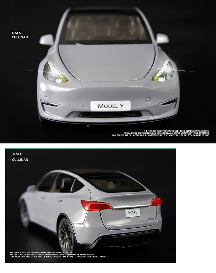 Tesla Model Y Metal Toy Car Model with Sound and Light!