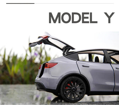 Tesla Model Y Metal Toy Car Model with Sound and Light!