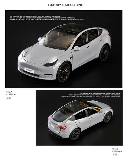 Tesla Model Y Metal Toy Car Model with Sound and Light!