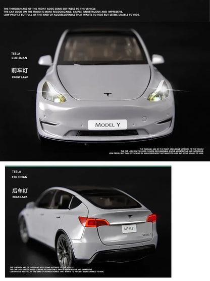 Tesla Model Y Metal Toy Car Model with Sound and Light!