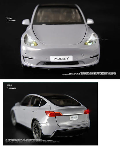 Tesla Model Y Metal Toy Car Model with Sound and Light!